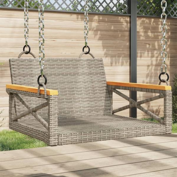 vidaXL Hängesessel Grau 63x62x40 cm Poly Rattan