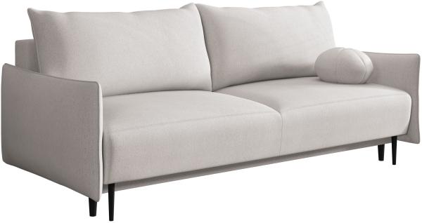 Sofa Dravolt mit Schlaffunktion, Bequeme 3 Sitzer Schlafsofa mit Bettkasten (Farbe: Velo 621)