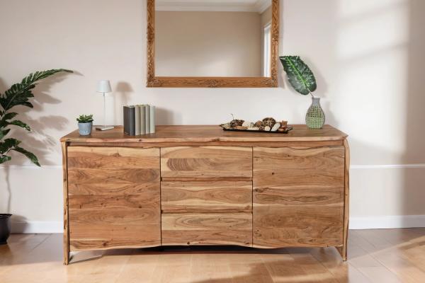 Sideboard Baumkante 200 x 45 x 90 cm Akazienholz massiv naturfarben DAHLIA 86441391 Bild 2