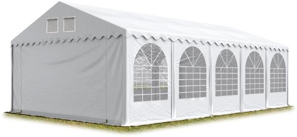 Festzelt XXL Partyzelt 6x10m, hochwertige PVC 800 N Plane in weiß, 100% wasserdicht, vollverzinkte Stahlkonstruktion mit Verbolzung, Seitenhöhe ca. 2,6 m