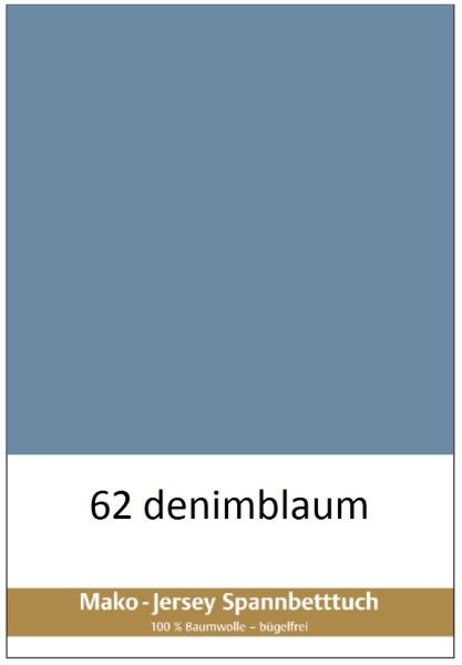 Janine Mako Jersey Spannbetttuch Bettlaken 180 - 200 x 200 cm OVP 5007 62 denimblau