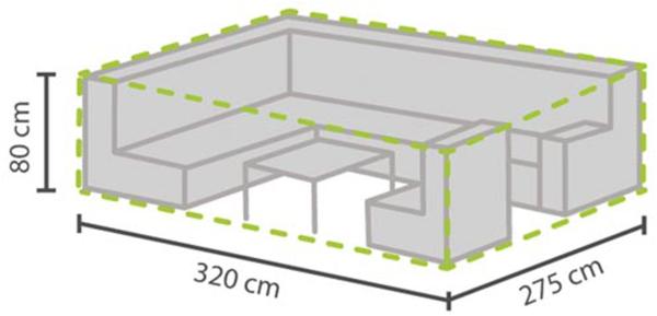 Wetterfeste Schutzhülle Abdeckung für rechteckiges Garten Lounge Set, 320x275x80