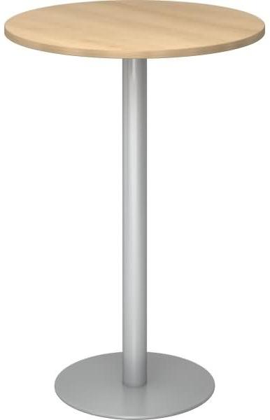 Stehtisch STH08 rund, 80cm, Eiche / Silber