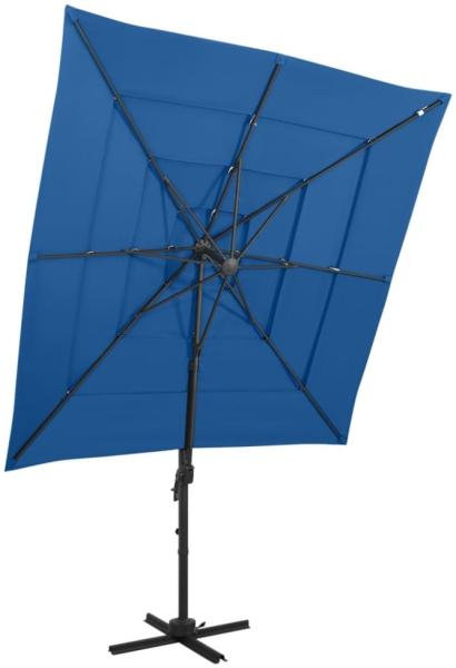 Sonnenschirm mit Aluminium-Mast 4-lagig Azurblau 250x250 cm