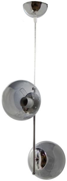 Deckenleuchte Stick 2-flammig rundes Glas Chrom-Grau