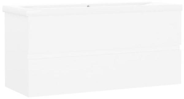 vidaXL Waschbeckenunterschrank mit Einbaubecken Weiß Spanplatte [3071567]
