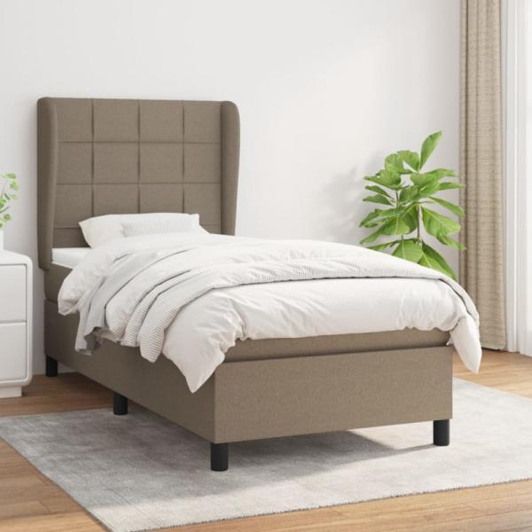 Boxspringbett mit Matratze Taupe 90x190 cm Stoff (Farbe: Taupe)