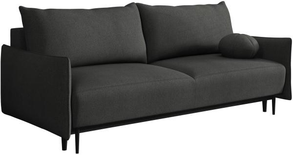 Sofa Dravolt mit Schlaffunktion, Bequeme 3 Sitzer Schlafsofa mit Bettkasten (Farbe: Velo 636)