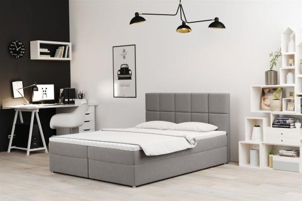 Boxspringbett Schlafzimmerbett FRASCO 120x220cm in Stoff Jasmine Beige