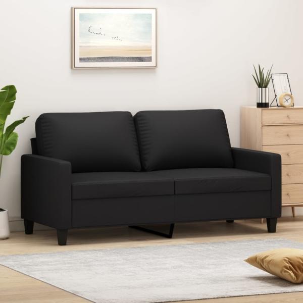 vidaXL 2-Sitzer-Sofa Schwarz 140 cm Kunstleder