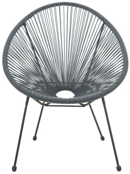 Stuhl runde Sitzschale 2er-Set Polyethylen Grau