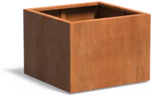 Adezz Pflanzgefäß Carrez Standard Quadrat aus Corten-Stahl Pflanzkübel Größe 80x80x60 cm