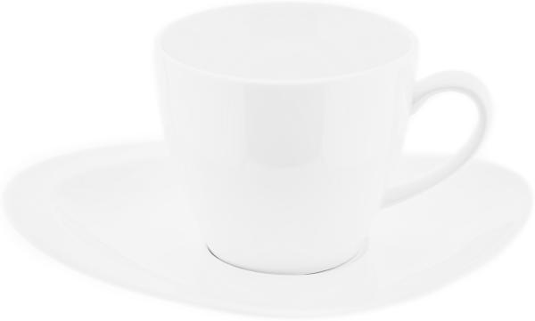 Almina 12 Tlg. Kaffeetassen-Set Weiß aus Porzellan 200 ml Kaffeeservice