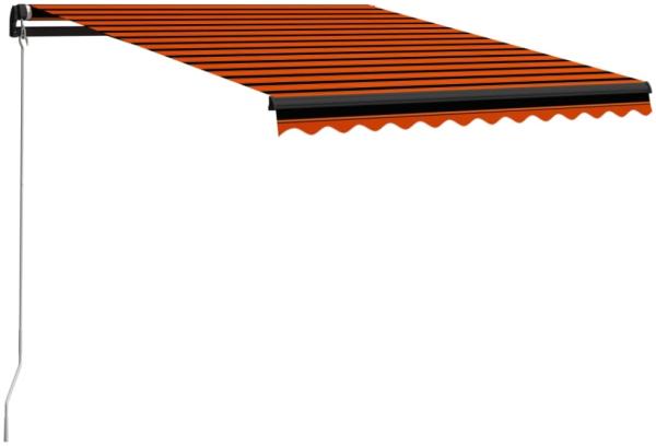 vidaXL Einziehbare Markise Handbetrieben 350 x 250 cm Orange und Braun 3055189