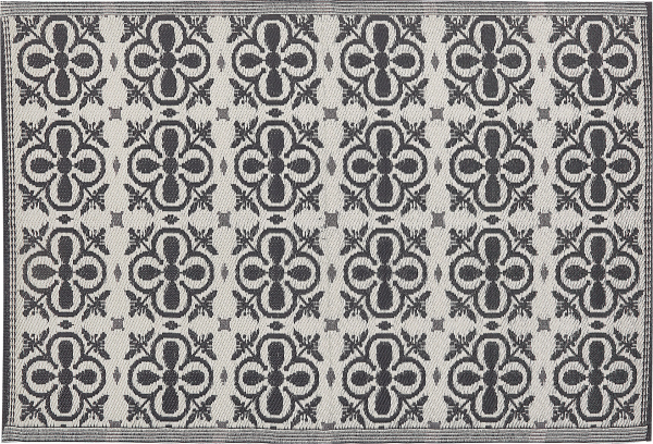 Outdoor Teppich schwarz weiß 120 x 180 cm geometrisches Muster NELLUR