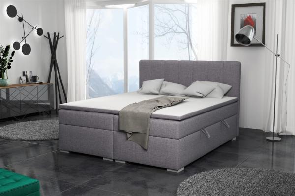 Boxspringbett Schlafzimmerbett LAURIN 160x200cm Stoff Inari Grau