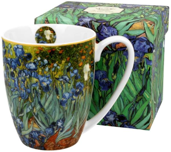 DUO ART GALLERY Klassischer Becher 380 ml IRISES New Bone China Porzellan