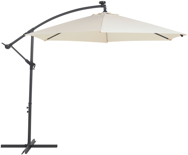 Sonnenschirm LED Solar Beleuchtung ⌀ 285 cm beige CORVAL