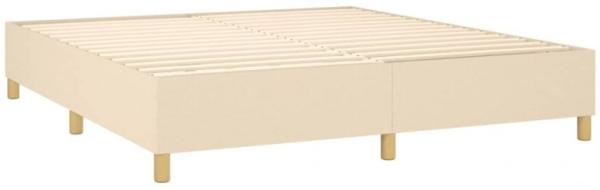 vidaXL Boxspringbett mit Matratze Creme 160x200 cm Stoff