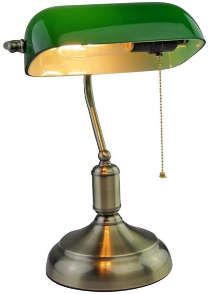 Antike Schreibtischlampe mit grünem Glasschirm VT-7151