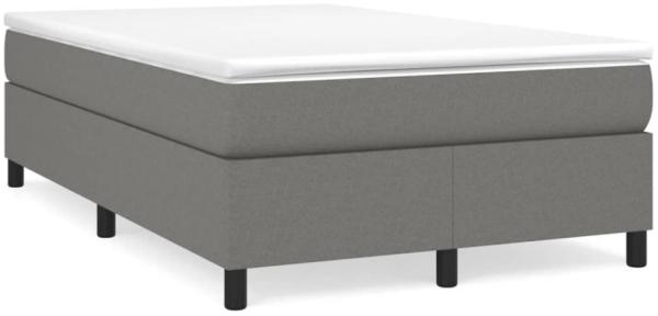 vidaXL Boxspringbett mit Matratze Dunkelgrau 120x190 cm Stoff