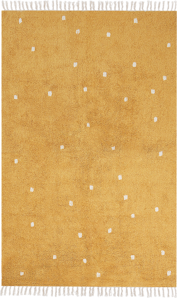 Baumwollteppich gepunktet, 140 x 200 cm, gelb ASTAF