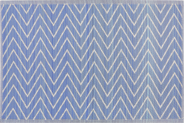 Outdoor Teppich blau 120 x 180 cm mit Zickzackmuster BALOTRA