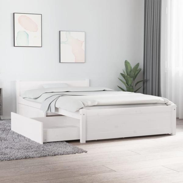 Bett mit Schubladen Weiß 90x200 cm [3103484]
