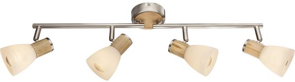 Deckenleuchte Wohnzimmer Deckenlampe Deckenstrahler Holz 4 Flammig 54352-4