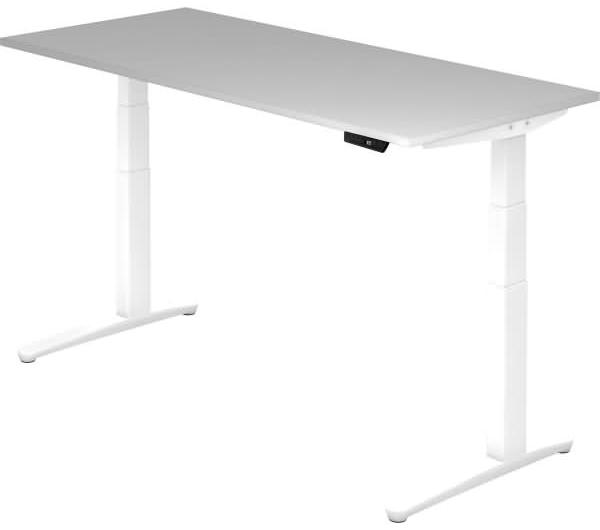 'XBHM19' Sitz-Steh-Schreibtisch elektrisch 180x80cm Grau/Weiß