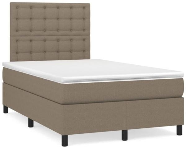 Boxspringbett mit Matratze Taupe 120x190 cm Stoff (Farbe: Taupe)