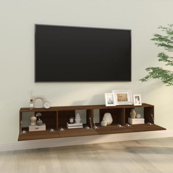 TV-Wandschränke 2 Stk. Braun Eiche 100x30x30 cm Holzwerkstoff Bild 3