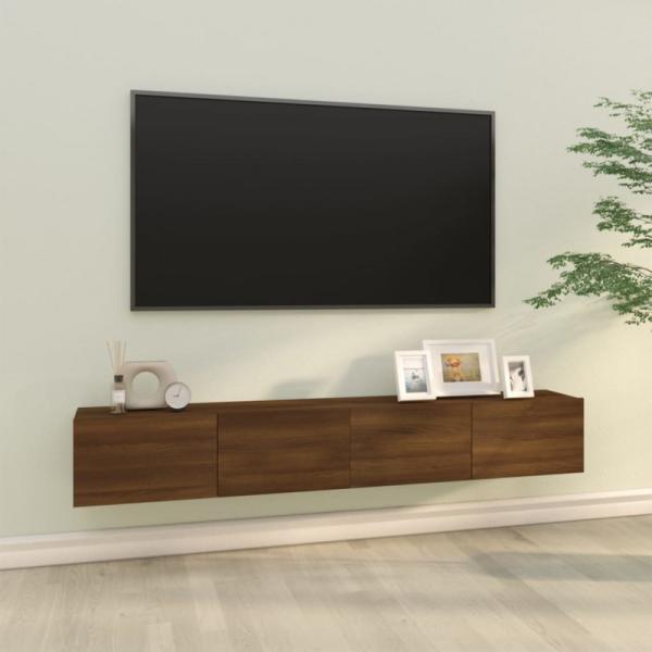 TV-Wandschränke 2 Stk. Braun Eiche 100x30x30 cm Holzwerkstoff Bild 1