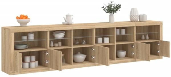 vidaXL Sideboard mit LED-Leuchten Sonoma-Eiche 283x37x67 cm