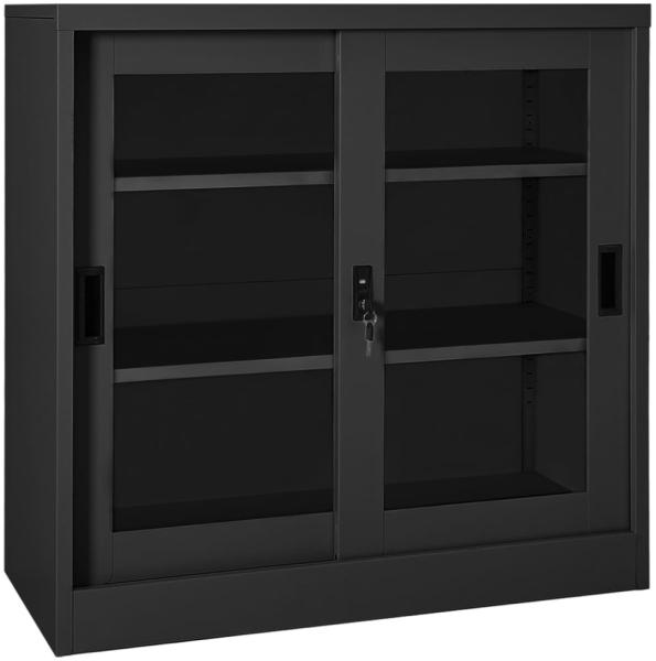 vidaXL Schrank mit Schiebetür Anthrazit 90x40x90 cm Stahl