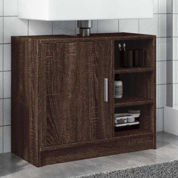 vidaXL Waschbeckenschrank Braun Eichen-Optik 63x29x55 cm Holzwerkstoff