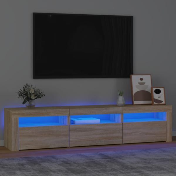 TV-Schrank mit LED-Leuchten Sonoma-Eiche