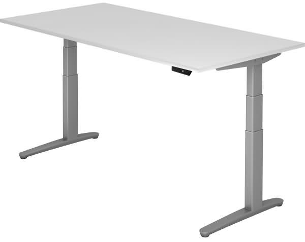 'XBHM2E' Sitz-Steh-Schreibtisch elektrisch 200x100cm Weiß Silber