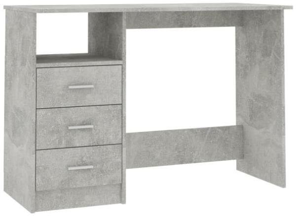 vidaXL Schreibtisch mit Schubladen Betongrau 110×50×76 cm