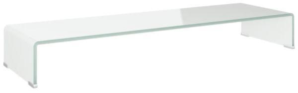 vidaXL TV-Tisch/Bildschirmerhöhung Glas Weiß 100 x 30 x 13 cm