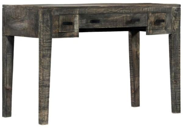 Schreibtisch, Massivholz Mango Schwarz, 110 × 50 × 75 cm