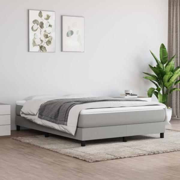 Boxspringbett Stoff Hellgrau 140 x 190 cm