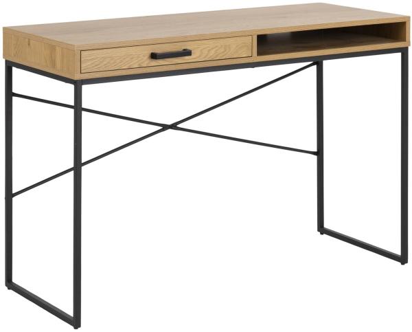 Schreibtisch >Carney< in Wildeiche aus Metall - 110x75x45cm (BxHxT)