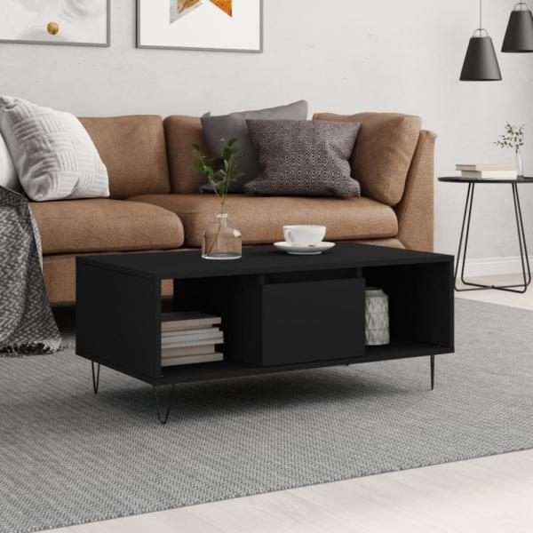 vidaXL Couchtisch Schwarz 90x50x36,5 cm Holzwerkstoff