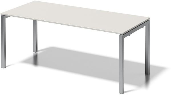 Cito Schreibtisch, 740 mm höhenfixes U-Gestell, H 19 x B 1800 x T 800 mm, Dekor grauweiß, Gestell silber