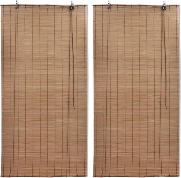 vidaXL Bambusrollos 2 Stk. 80x160 cm Braun