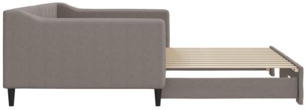 Tagesbett Ausziehbar Taupe 100x200 cm Stoff Bild 8