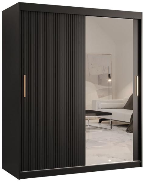 Kleiderschrank Kirtan Slim 2 150 (Farbe: Schwarz, Größe: 1250 cm)