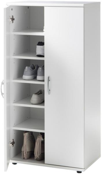 Schuhschrank >Nolana< in Weiß - 55x108x34cm (BxHxT) Bild 2