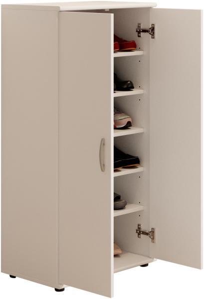 Schuhschrank >Nolana< in Weiß - 55x108x34cm (BxHxT) Bild 8